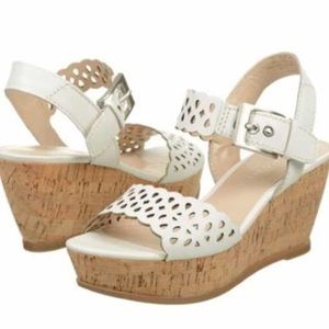 Franco Sarto white sandal wedges